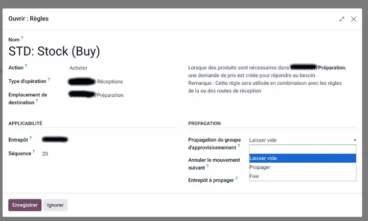 Propagation du groupe d’approvisionnement — les 3 états